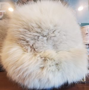 Womens off white fox winter hat